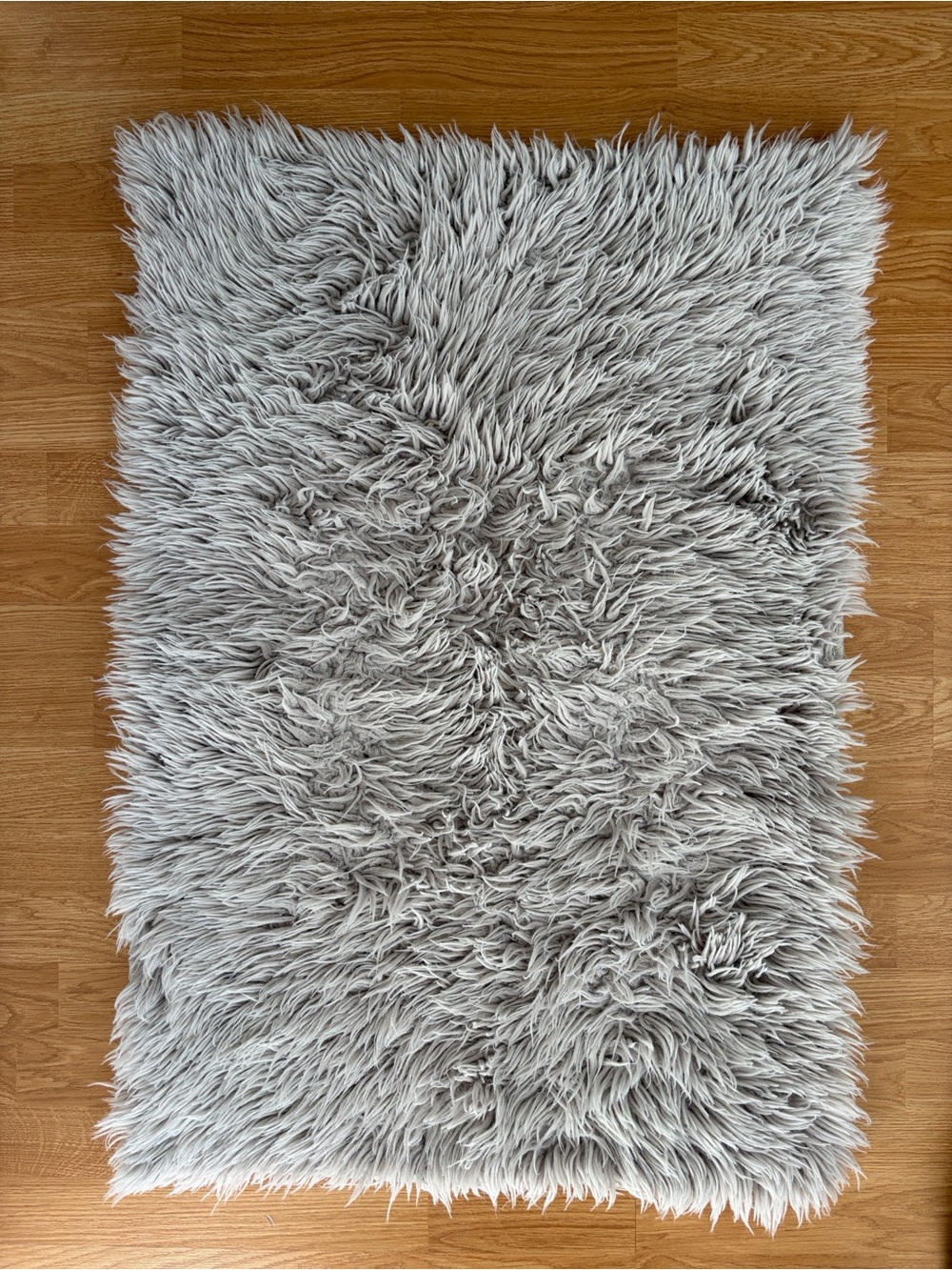 Ruggable Plush Shag Accent Rug- Light Gray
